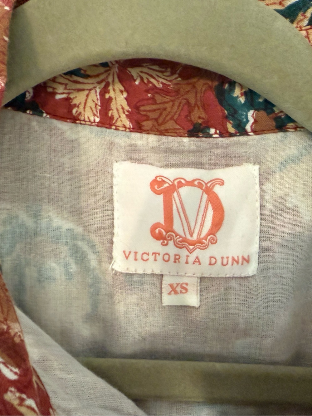 Victoria Dunn Rust Floral Button-Front Maxi Dress XS - Picture 4 of 7